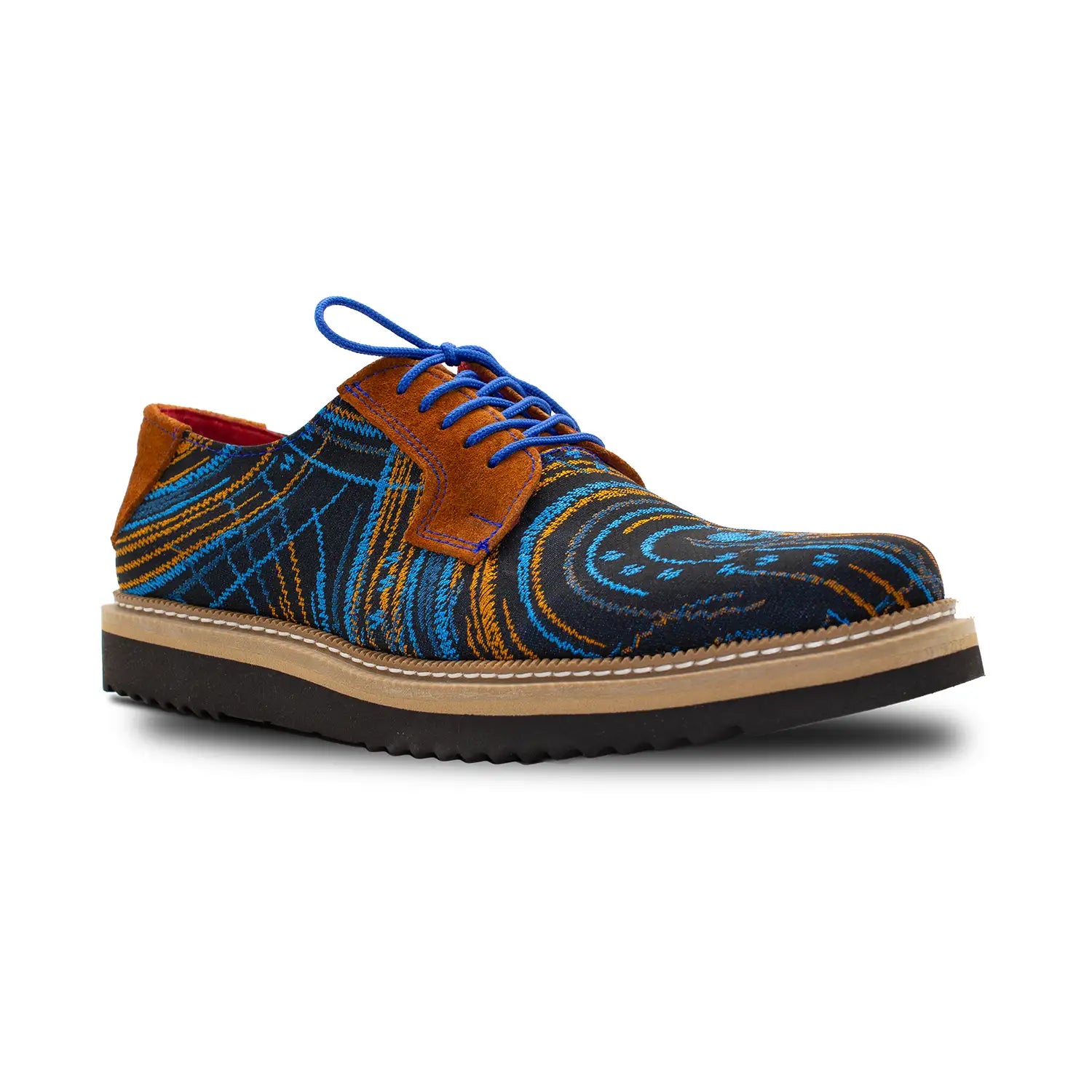 Zull Men\'s Multicolor Patterned Oxford Shoes with Red Laces Oxford Red Striped Dress Shoes for Men for sale | eBay main image 3