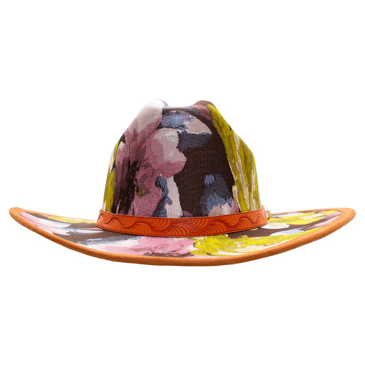 MUSTARD FLORAL HAT